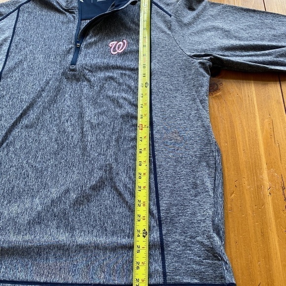 ANTIGUA WASHINGTON NATIONALS MENS CHARCOAL ACTION LONG SLEEVE 1/4 ZIP PULLOVER - Picture 14 of 15